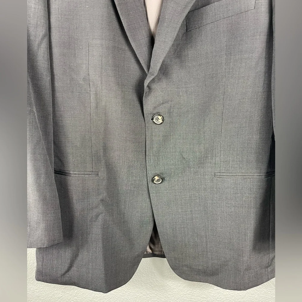 BOSS HUGO BOSS Saks Fifth Avenue Virgin Wool Men’s Blazer Suit Jacket Grey Lined - Picture 2 of 12